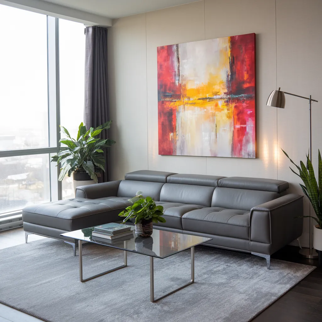 Apartment Living Room Ideas So Stunning You’ll Wish You Tried Them Sooner 11 Modern Apartment Living Room with Bold Artwork
