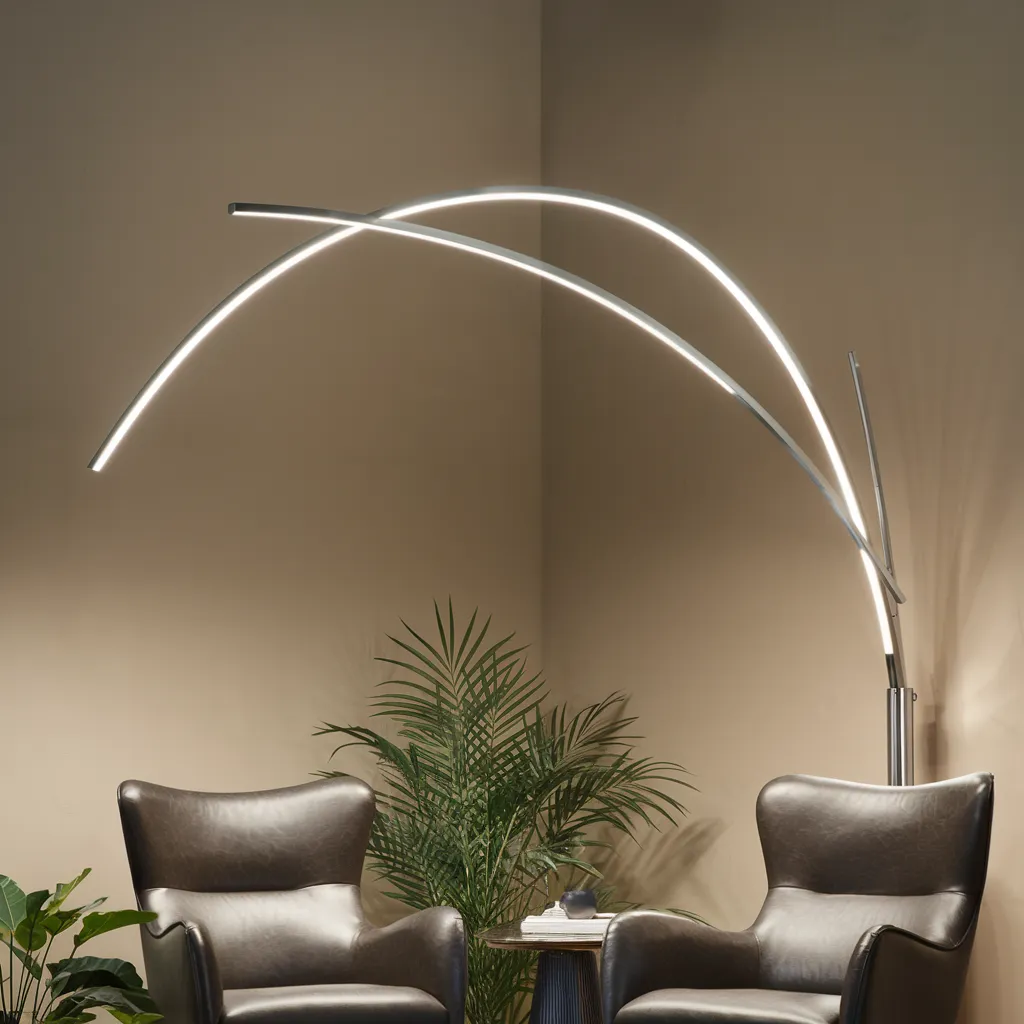 Living Room Lamp Ideas That Instantly Make a Room Look Expensive 51 Modern Arching LED Floor Lamp