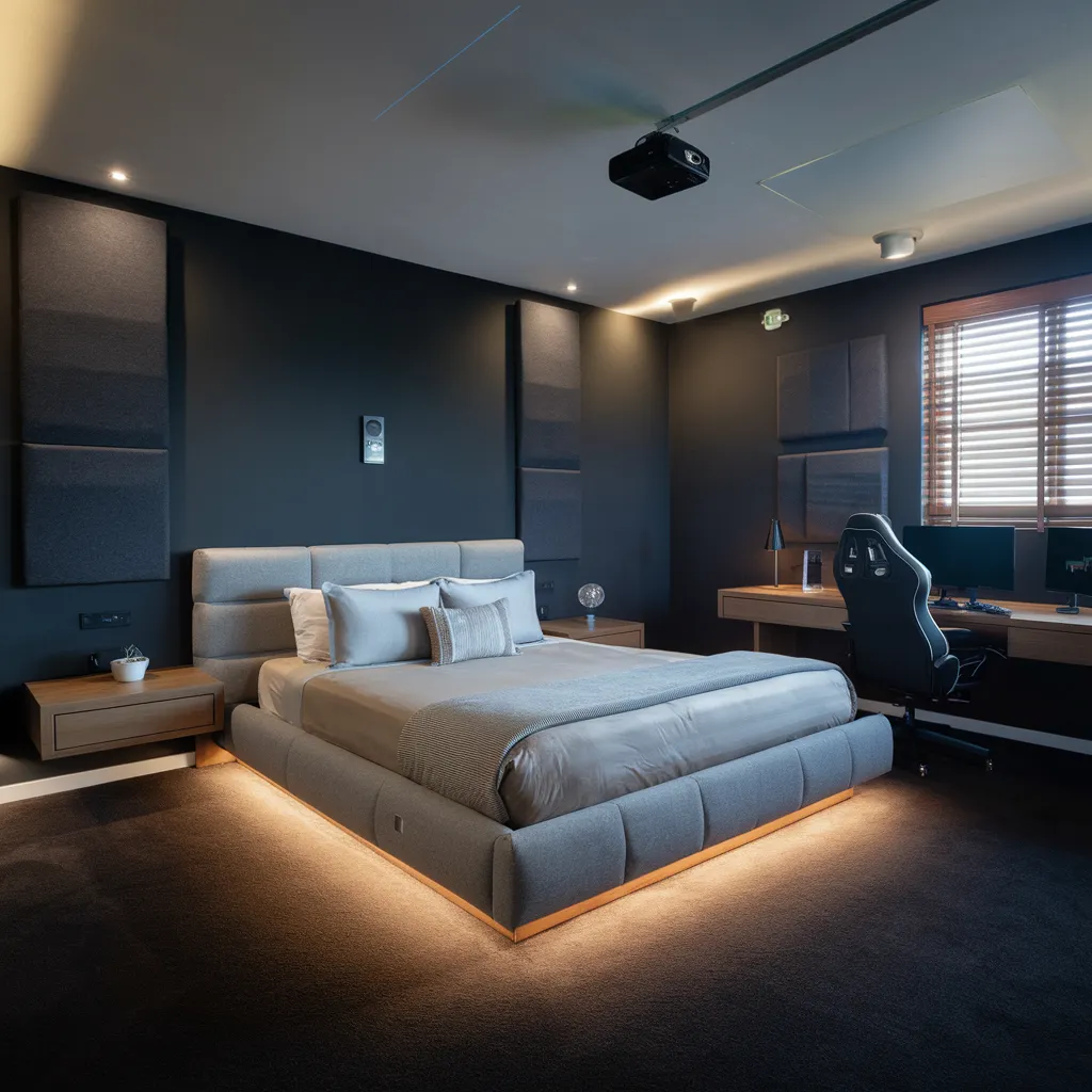 Modern Gamer Men’s Bedroom Design