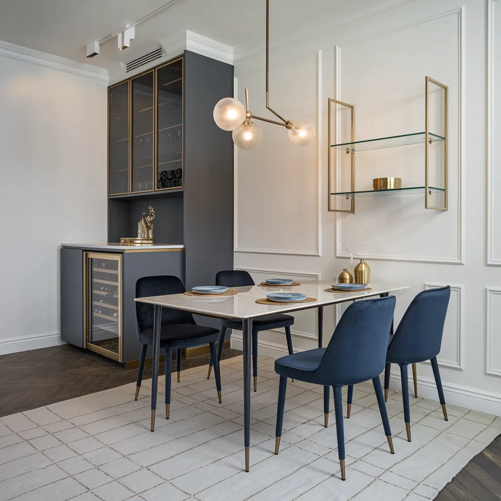 Modern Glam Small Dining Room Idea