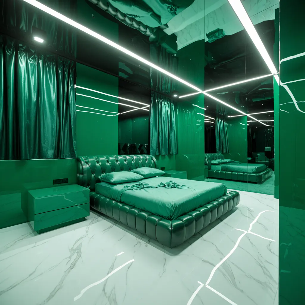 Modern Gloss Green Bedroom