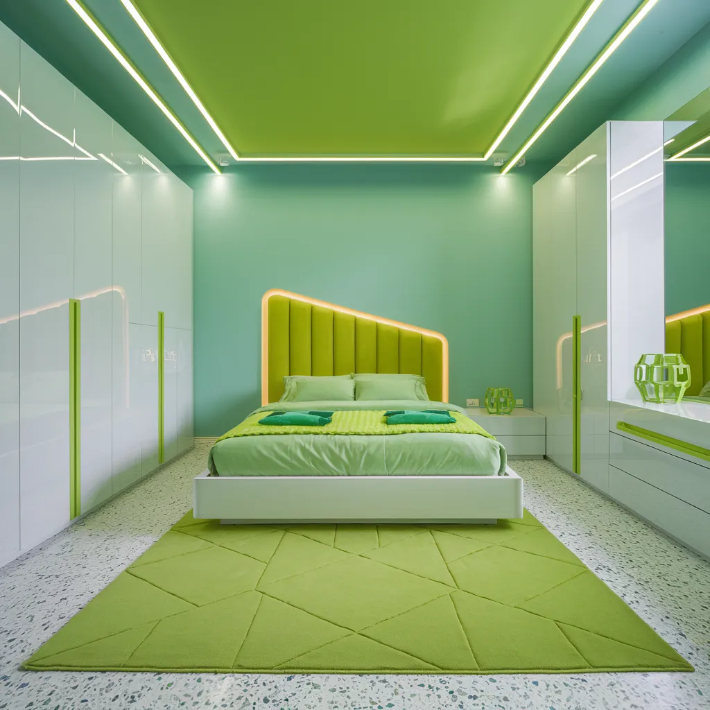 Modern Green Bedroom Glow