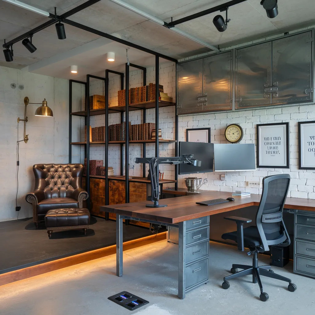 17 Basement Ideas So Good, You'll Wish You Started Yesterday 10 Modern Industrial Home Office Basement