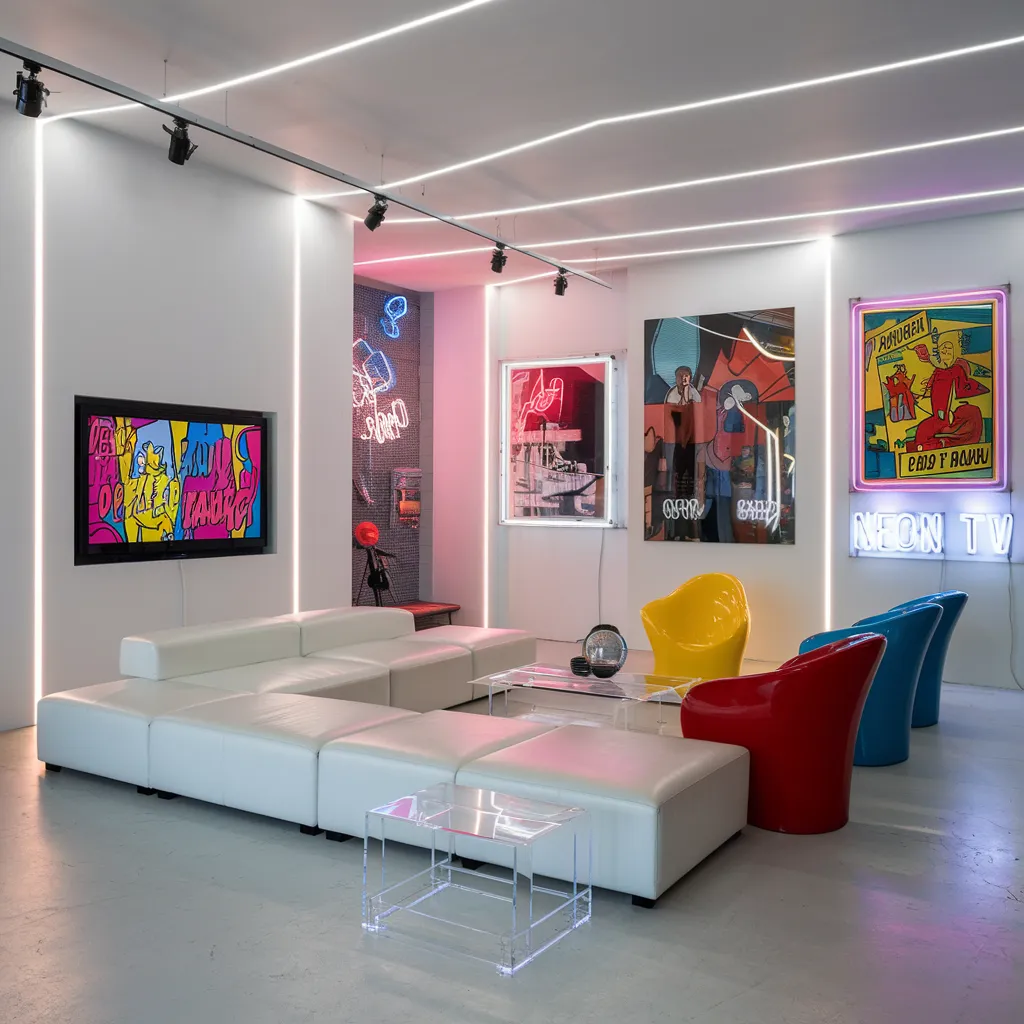 Modern Living Room Decor Pop Art Gallery Style