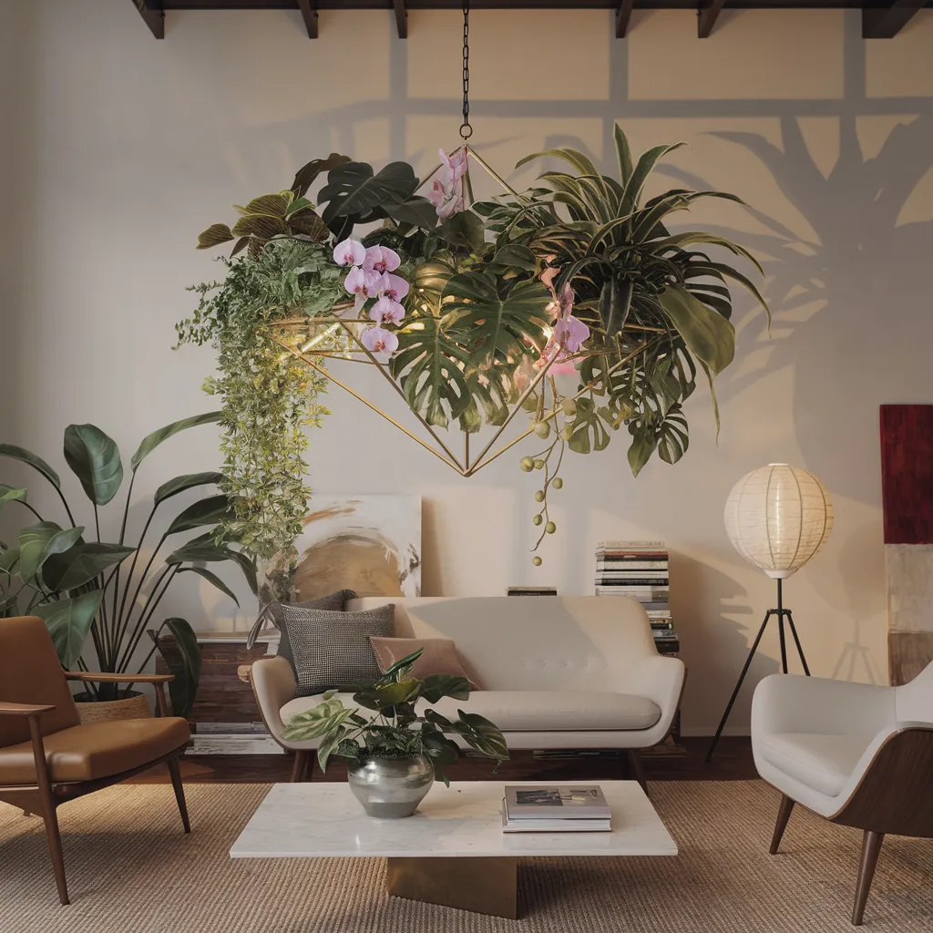 Indoor Plants Ideas That Will Instantly Transform Any Room Into a Lush Retreat 22 Modern Loft Living Room – Sculptural Greenery Meets Sleek Design