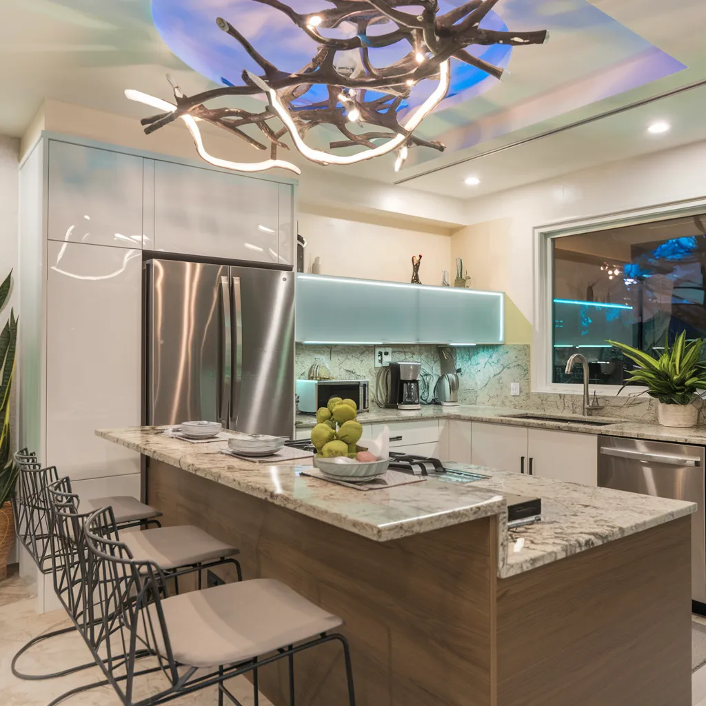 The Ultimate List of Kitchen Island Ideas That Actually Make Life Easier 3 Modern Luxe Island with Artistic Lighting