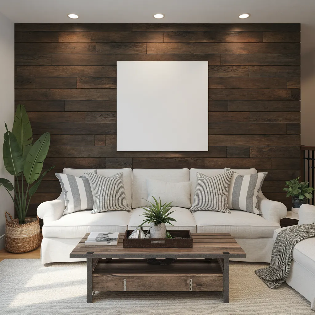 Warm Rustic Living Room Ideas You’ll Wish You Tried Sooner 12 Modern Rustic Living Room with a Wood Accent Wall