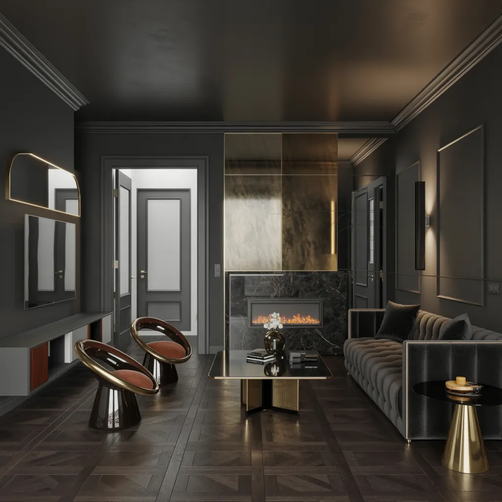 Modern Luxury Living Rooms You Can Actually Copy on Any Budget 15 Moody Modern Glam Living Room
