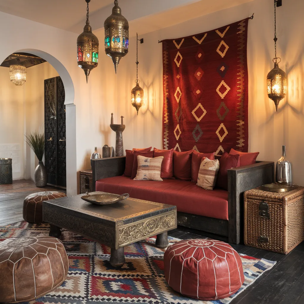 Apartment Living Room Ideas So Stunning You’ll Wish You Tried Them Sooner 19 Moroccan-Inspired Apartment Living Room