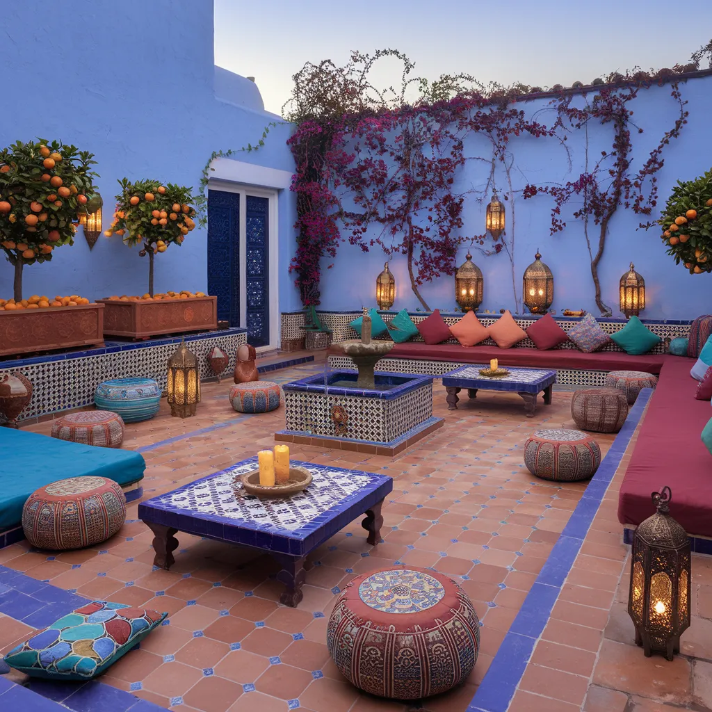 Moroccan-Inspired Colorful Terrace
