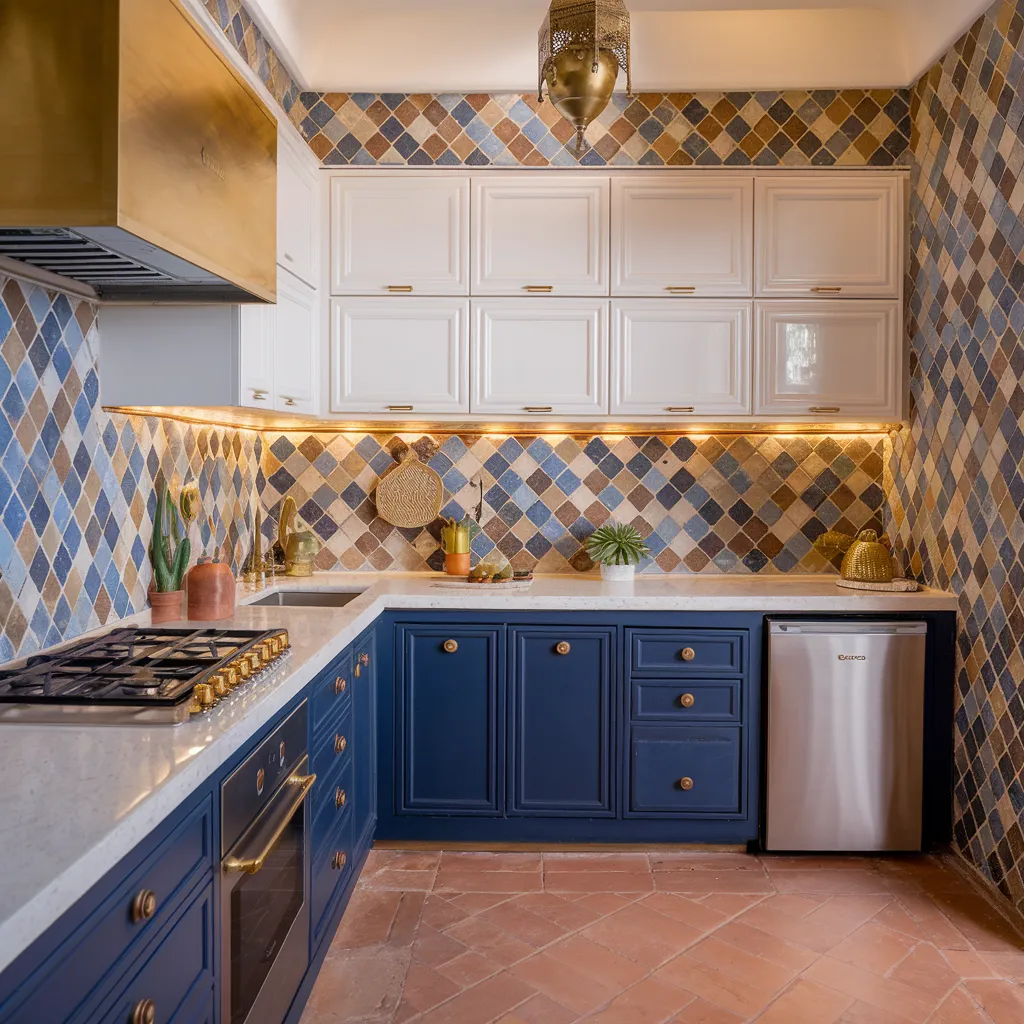 34 Small Kitchen Ideas That Make Tiny Spaces Look Huge 26 Moroccan Jewel Small Kitchen
