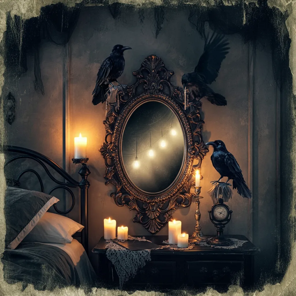 Spooky & Stylish: Halloween Bedroom Ideas You’ll Love 32 Mysterious Mirror Magic