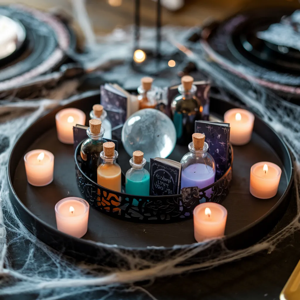 The Ultimate Halloween Living Room Inspiration Guide (Every Style Covered) 32 Mystic Potion Centerpiece