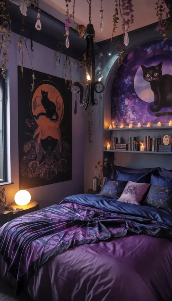 Spooky & Stylish: Halloween Bedroom Ideas You’ll Love 8 Mystical Black Cat Halloween Bedroom