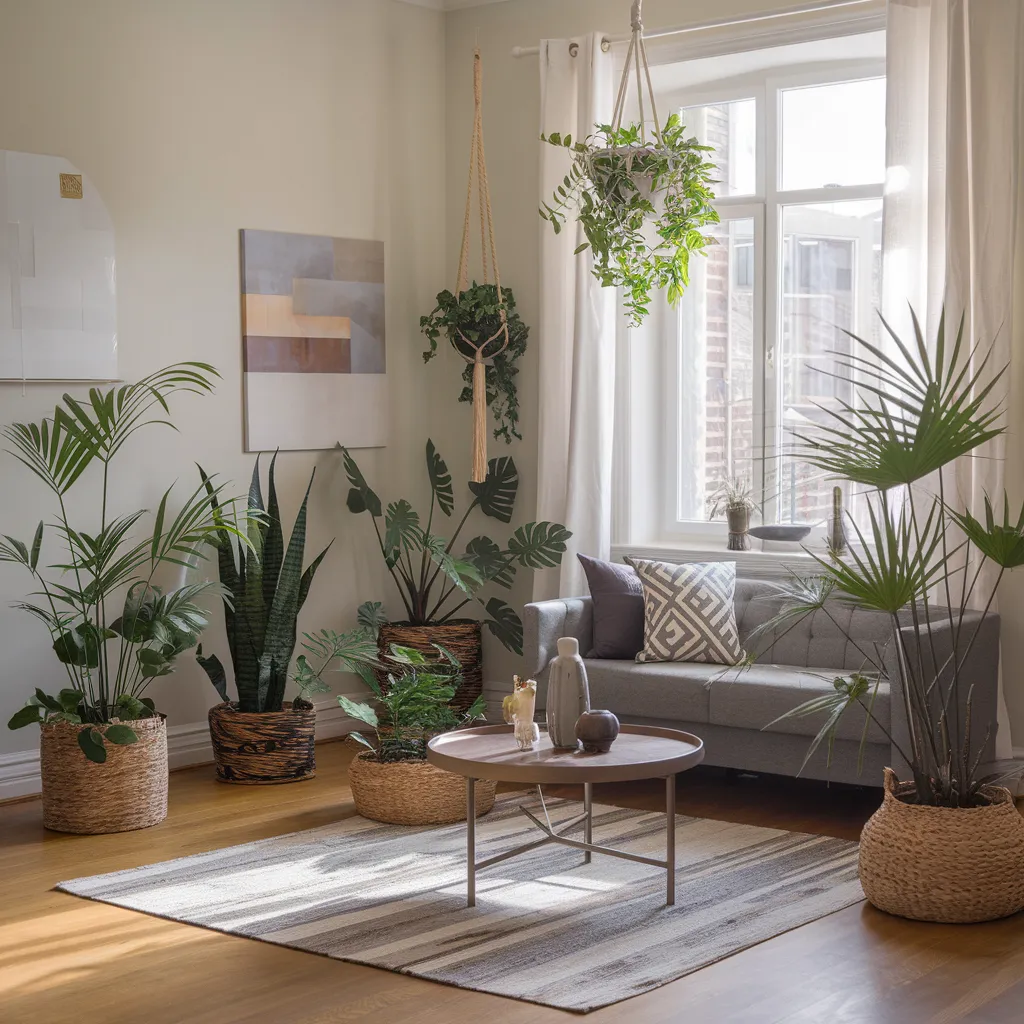 Indoor Plants Ideas That Will Instantly Transform Any Room Into a Lush Retreat 3 Natural Harmony Living Room – Modern Comfort Surrounded by Green