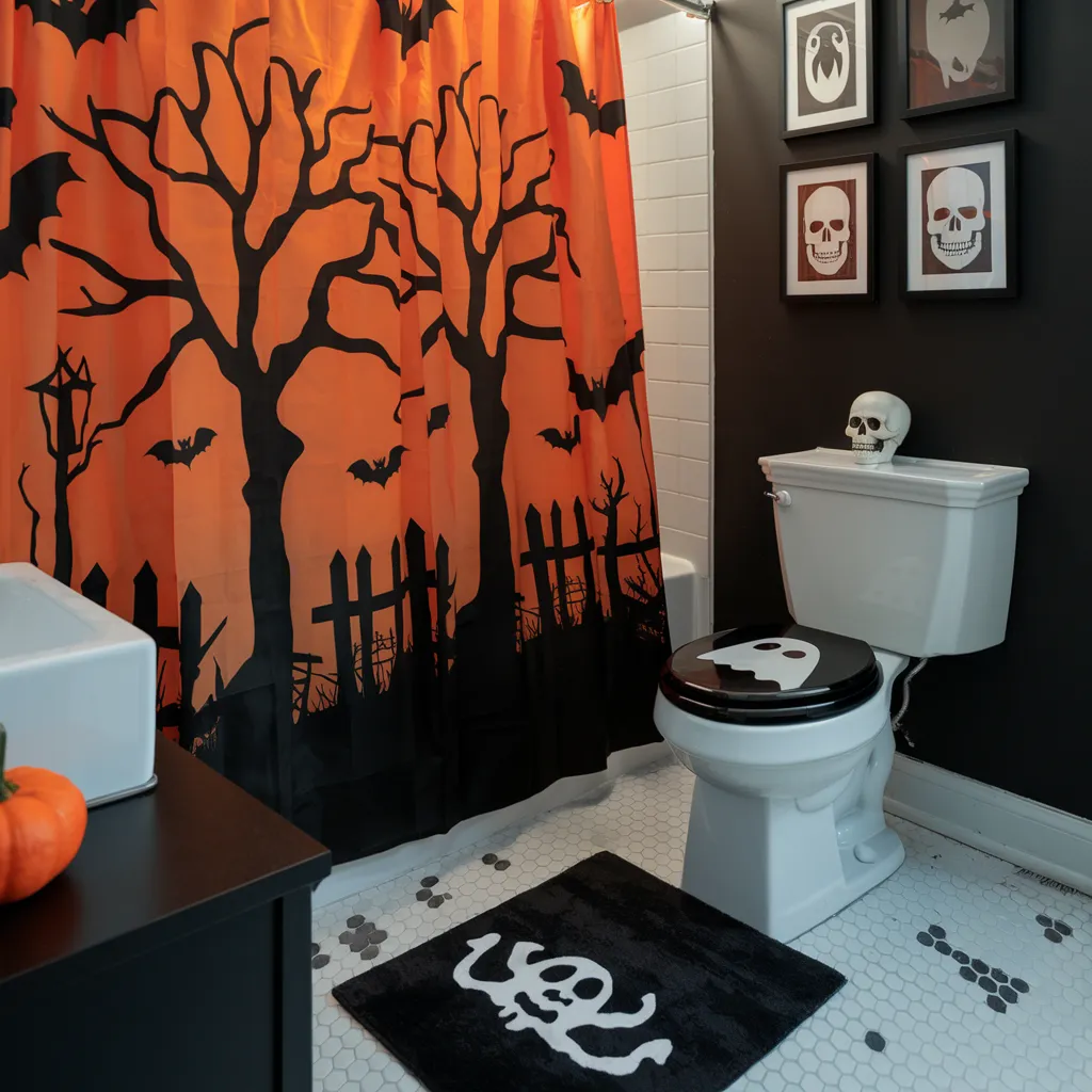 Halloween Bathroom Makeovers You’ll Want to Copy Before October 31st 5 Orange Twilight Bathroom