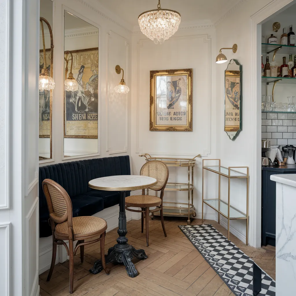 Parisian Cafe Style Small Dining Room Idea