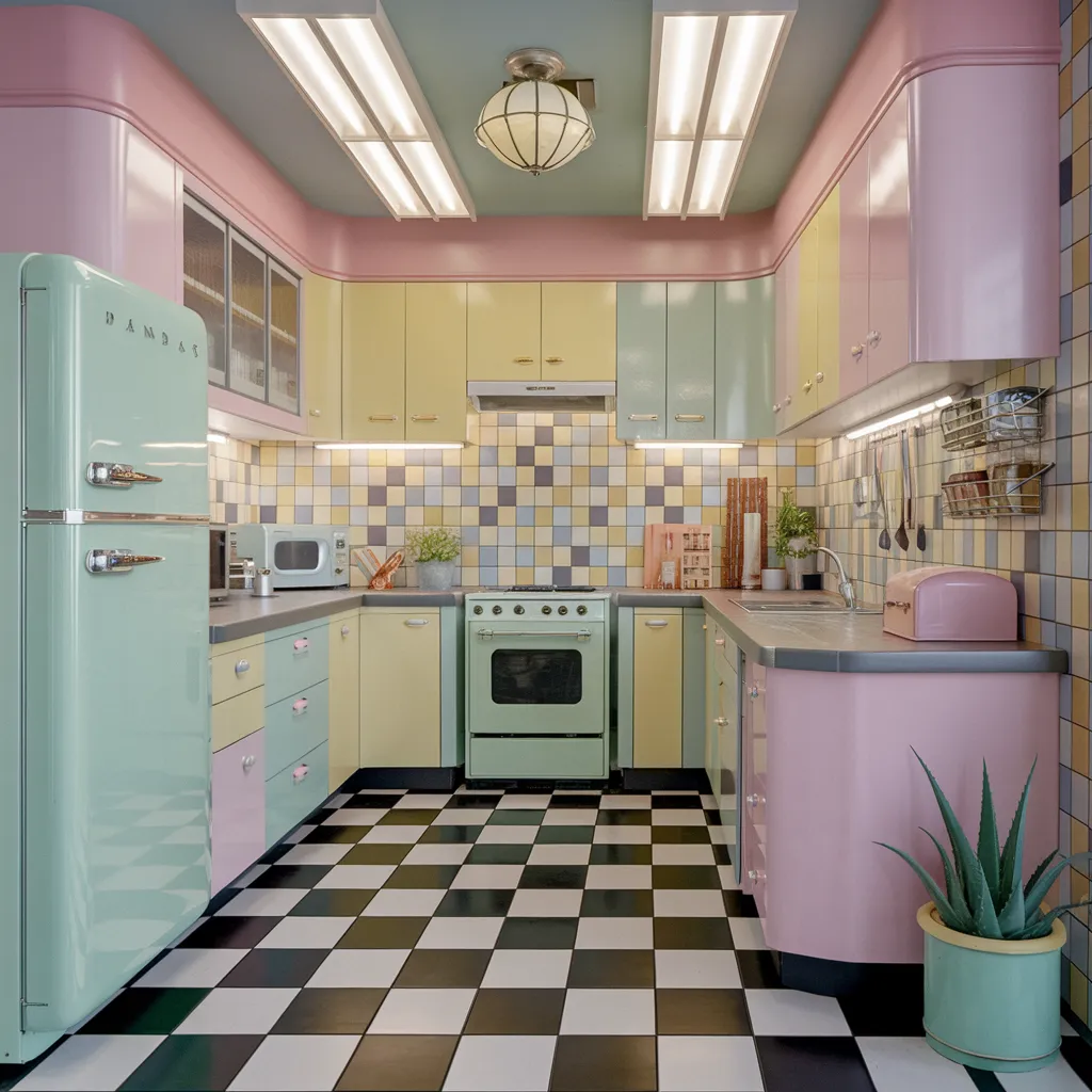 34 Small Kitchen Ideas That Make Tiny Spaces Look Huge 27 Pastel Pop Small Kitchen