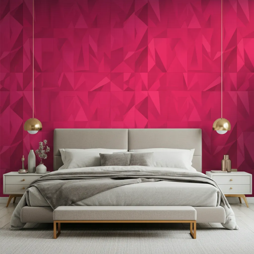 Pink Bedroom Ideas That Are Elegant, Bold, and Far From Basic 26 Pink Geometric Wall Patterns