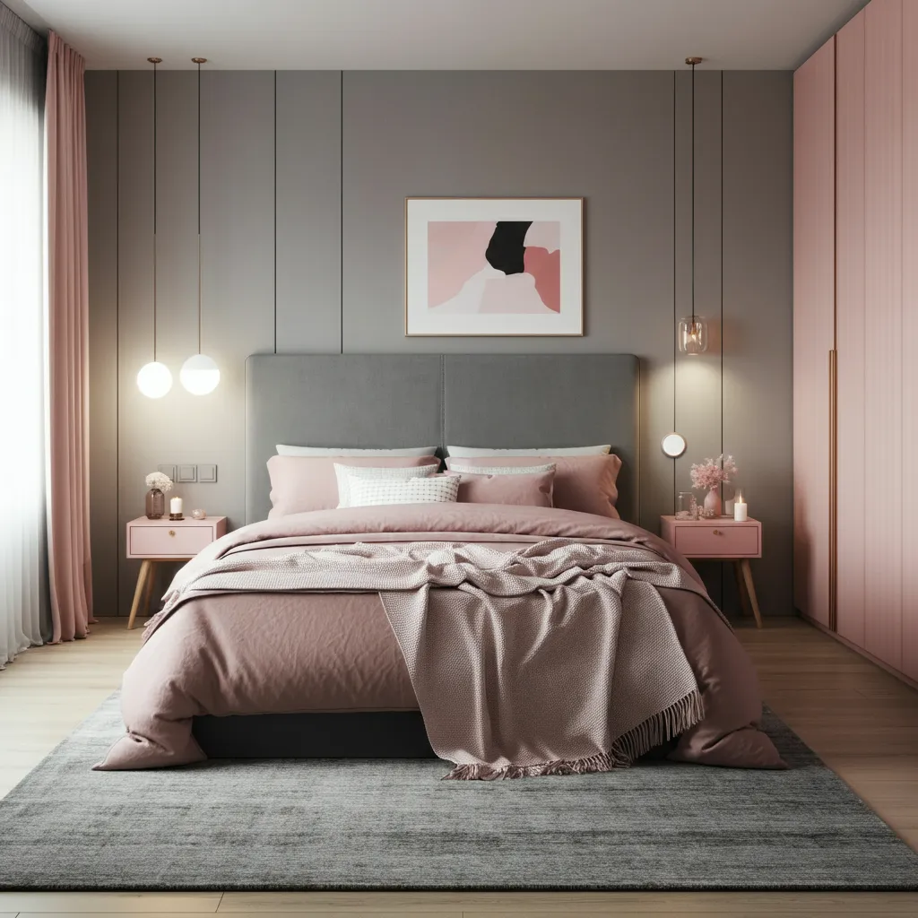 Pink Bedroom Ideas That Are Elegant, Bold, and Far From Basic 21 Pink Gray Scandinavian Styling