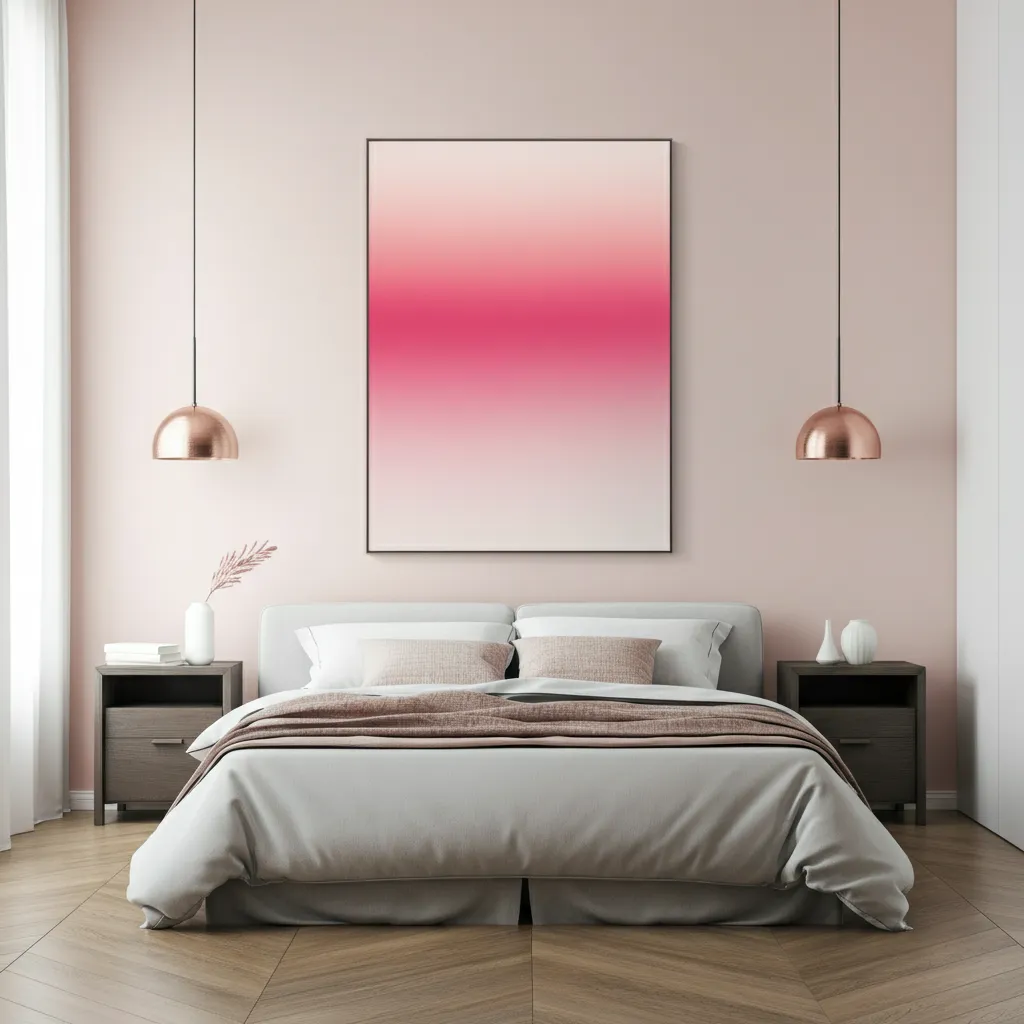 Pink Bedroom Ideas That Are Elegant, Bold, and Far From Basic 20 Pink Ombre Wall Art