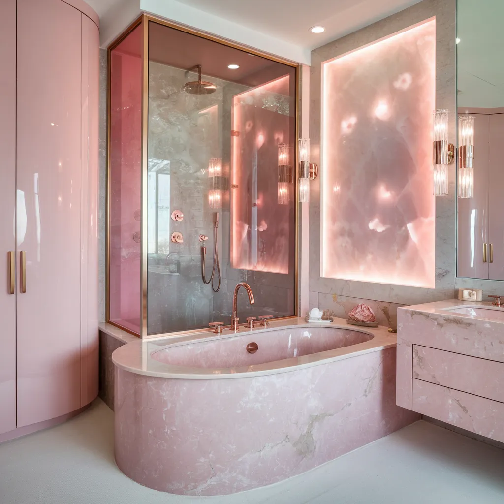27+ Stunning Luxury Bathroom Designs That Blend Comfort With Elegance 8 Pink Quartz Luxury Bathroom