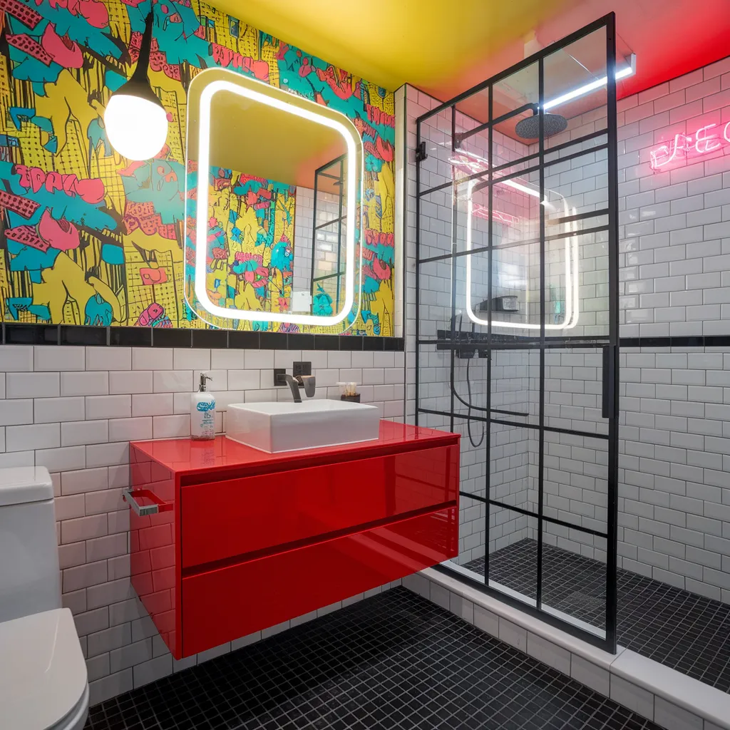 20 Small Funky Bathroom Ideas That Will Make You Rethink Your Space 21 Pop Art Explosion Bathroom