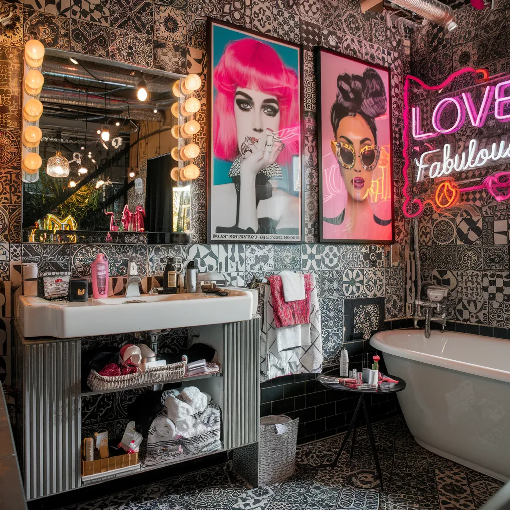 20 Small Funky Bathroom Ideas That Will Make You Rethink Your Space 4 Pop Art Glam Bathroom