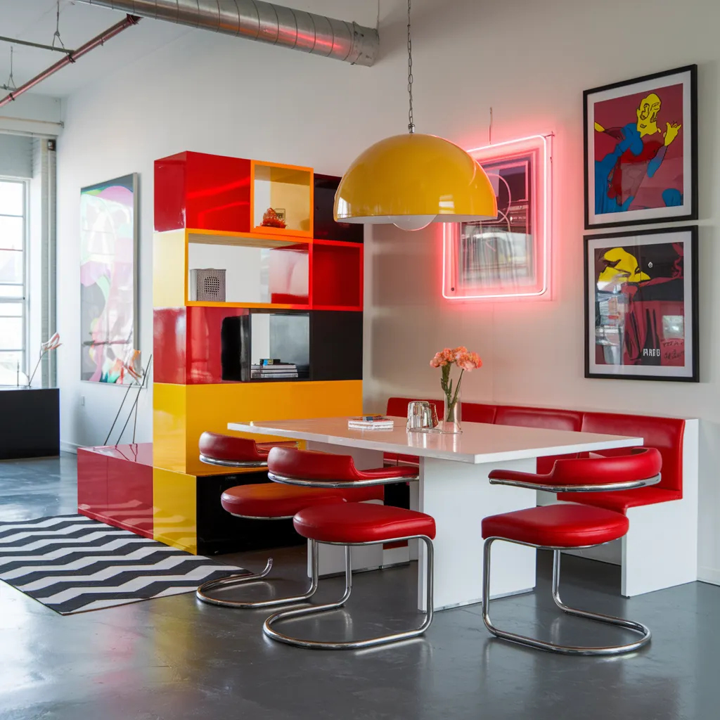 Pop Art Inspired Small Dining Room Idea