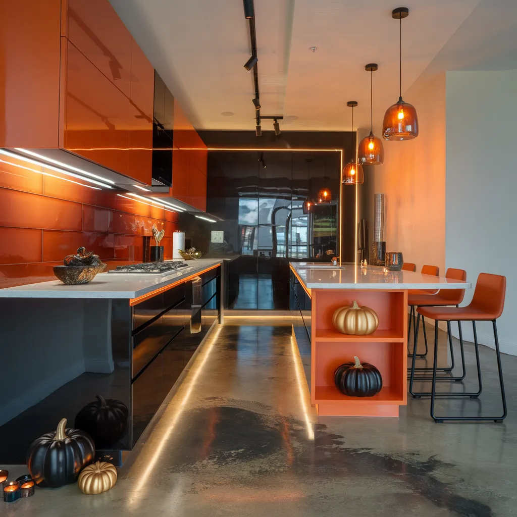 25+ Spooky-Chic Halloween Kitchen Decor Ideas You’ll Wish You Tried Sooner 10 Pumpkin Luxe Kitchen