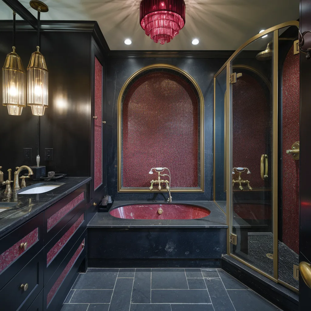 27+ Stunning Luxury Bathroom Designs That Blend Comfort With Elegance 5 Red Velvet Luxury Bathroom