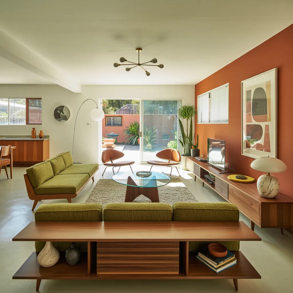 Steal These Designer-Approved Mid Century Modern Living Room Ideas 18 Retro California Mid-Century Living Room