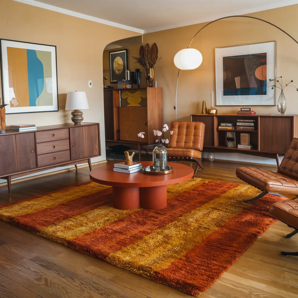 Rugs in Living Room Designs That Instantly Upgrade Your Space 30 Retro Shag Rug in Living Room