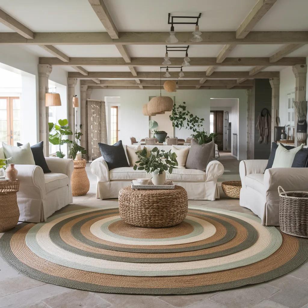 Rugs in Living Room Designs That Instantly Upgrade Your Space 10 Round Braided Rug in Living Room