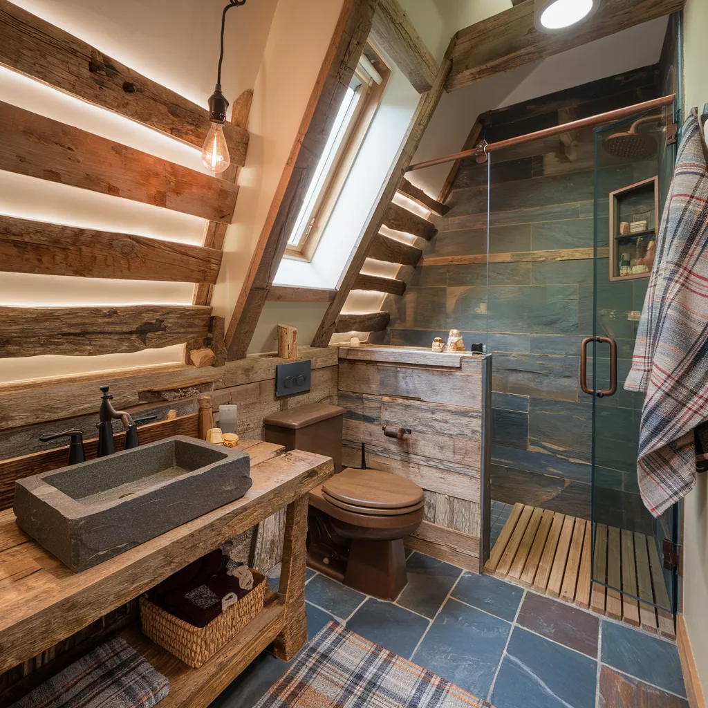These Small Bathroom Ideas Are So Genius, You’ll Want to Remodel Tonight 27 Rustic Alpine Micro Bath