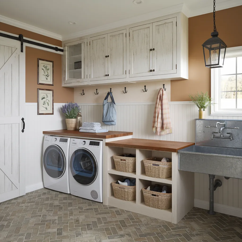 27+ Genius Laundry Room Ideas That Will Make You Love Doing Chores 27 Rustic Farmhouse Laundry Room