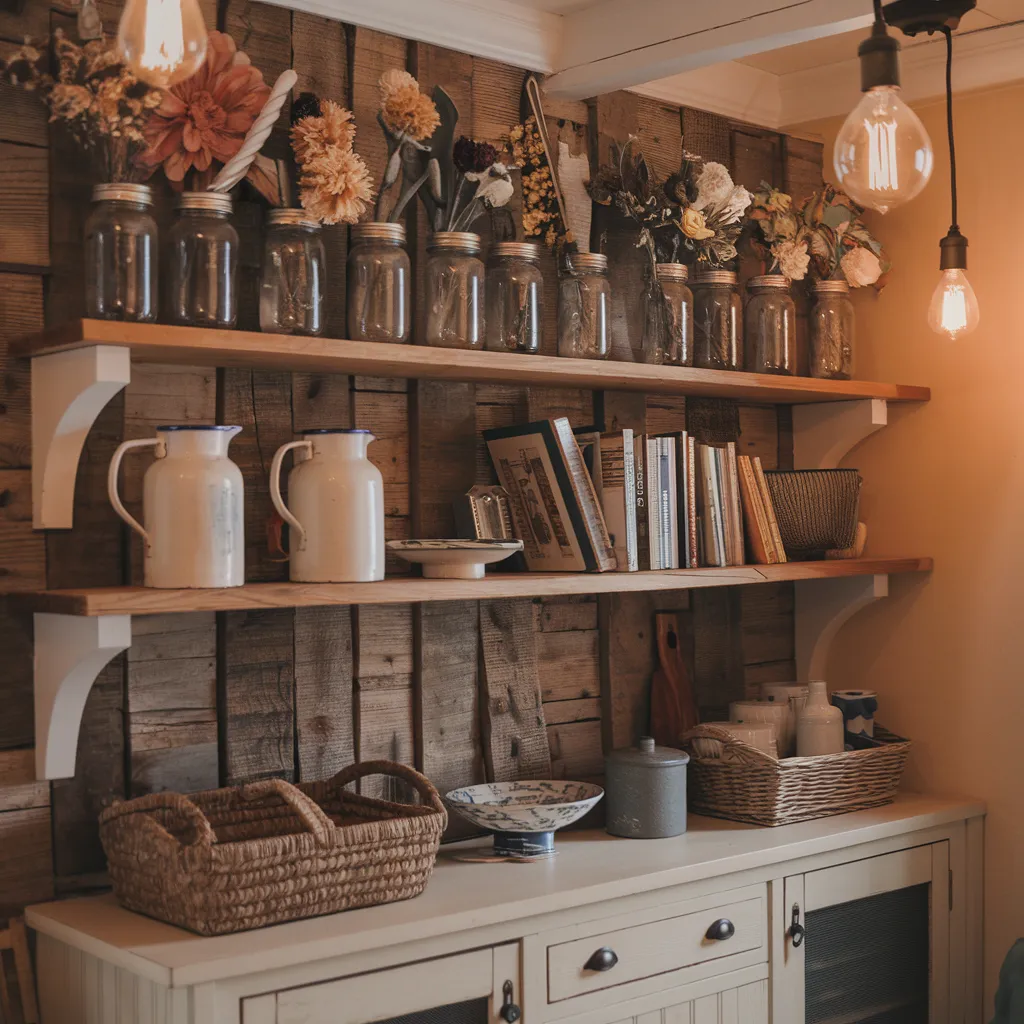 The Ultimate Guide to Shelf Decor Ideas for Small and Large Spaces 31 Rustic Farmhouse Shelf Styling