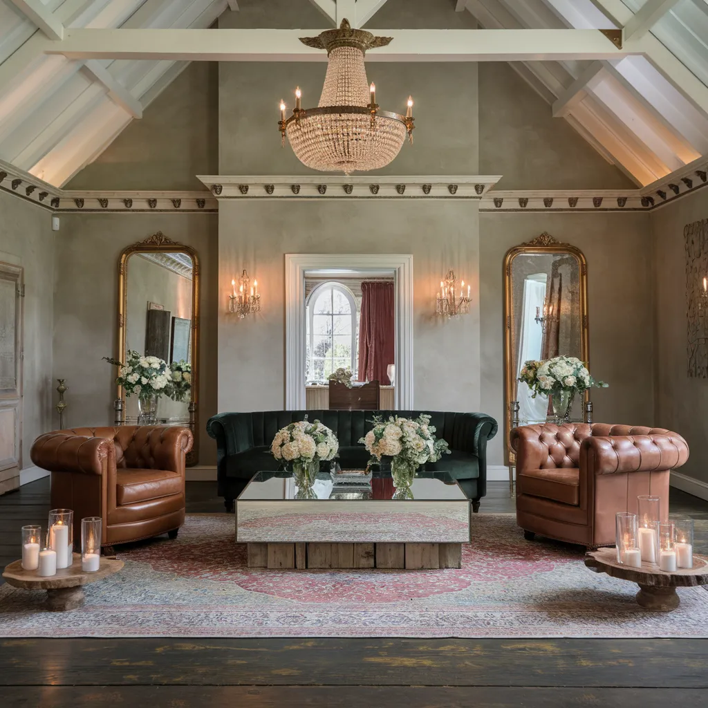 Warm Rustic Living Room Ideas You’ll Wish You Tried Sooner 22 Rustic Glamour A Blend of Raw Textures and Elegant Decor