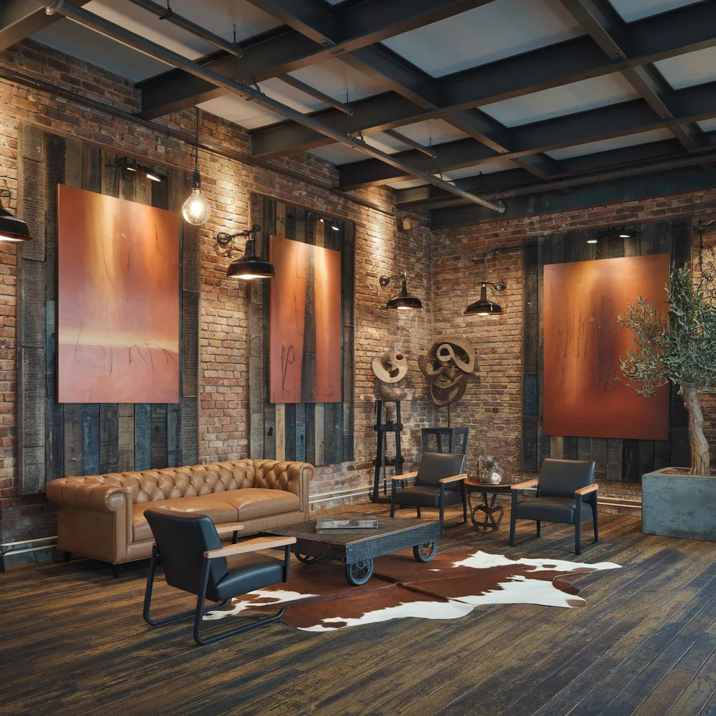 Warm Rustic Living Room Ideas You’ll Wish You Tried Sooner 20 Rustic Industrial Style with Exposed Brick and Leather