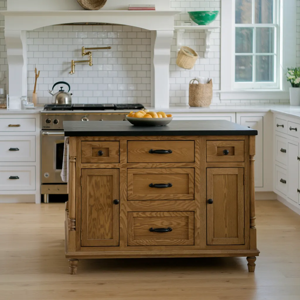 The Ultimate List of Kitchen Island Ideas That Actually Make Life Easier 5 Rustic Oak Island with Soapstone Countertop