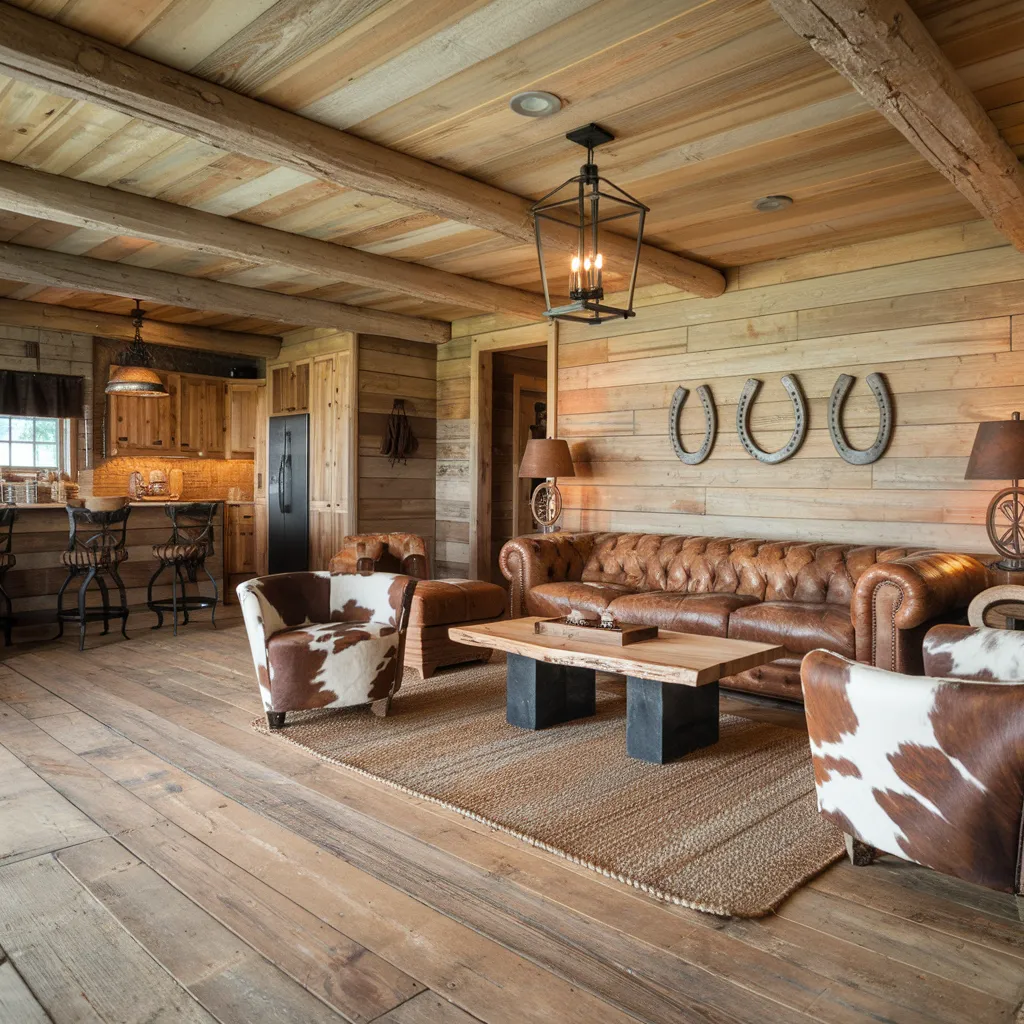 Warm Rustic Living Room Ideas You’ll Wish You Tried Sooner 18 Rustic Ranch Style with Leather and Cowhide