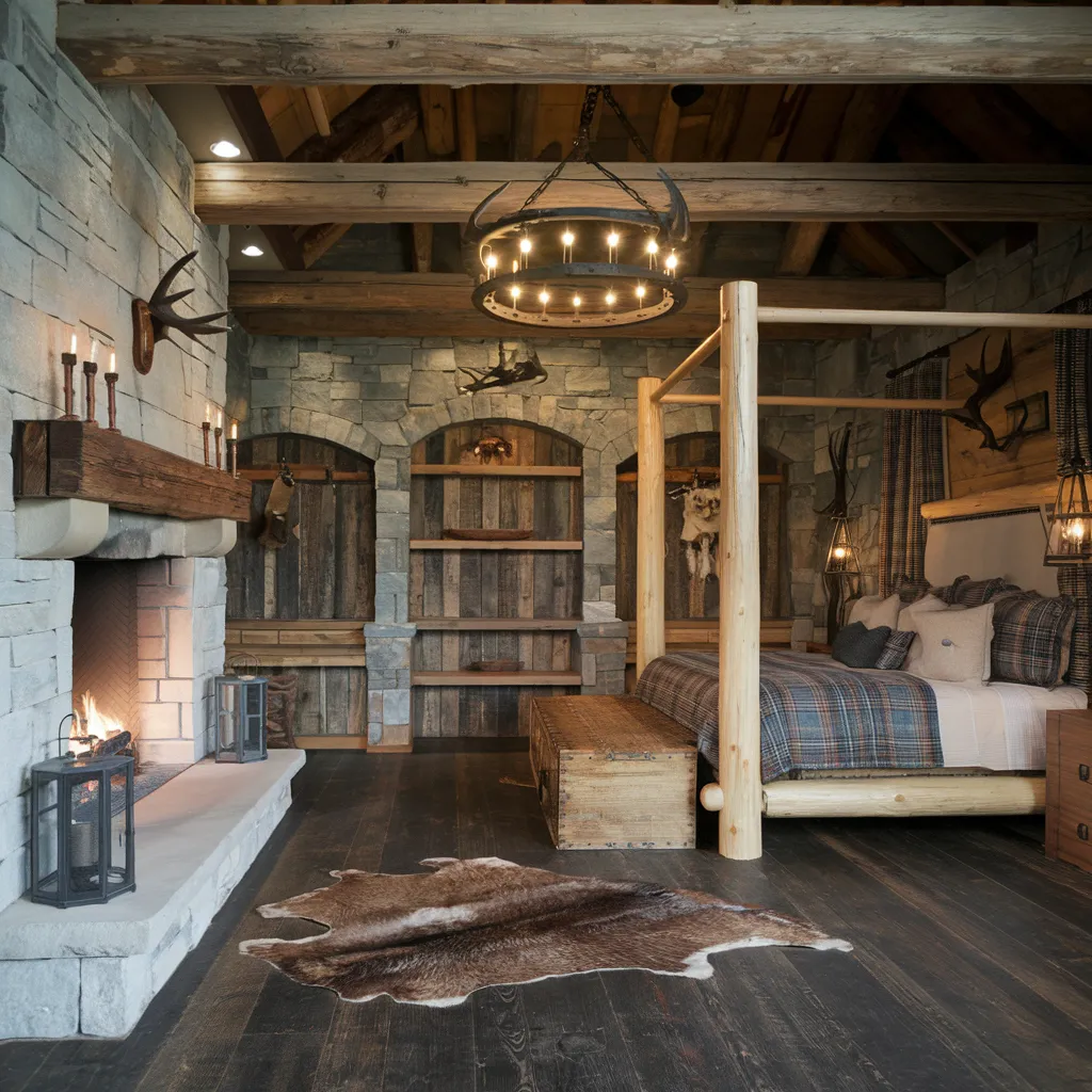 The Ultimate Master Bedroom Inspiration Guide: From Luxe to Minimalist 31 Rustic Stone Lodge Bedroom