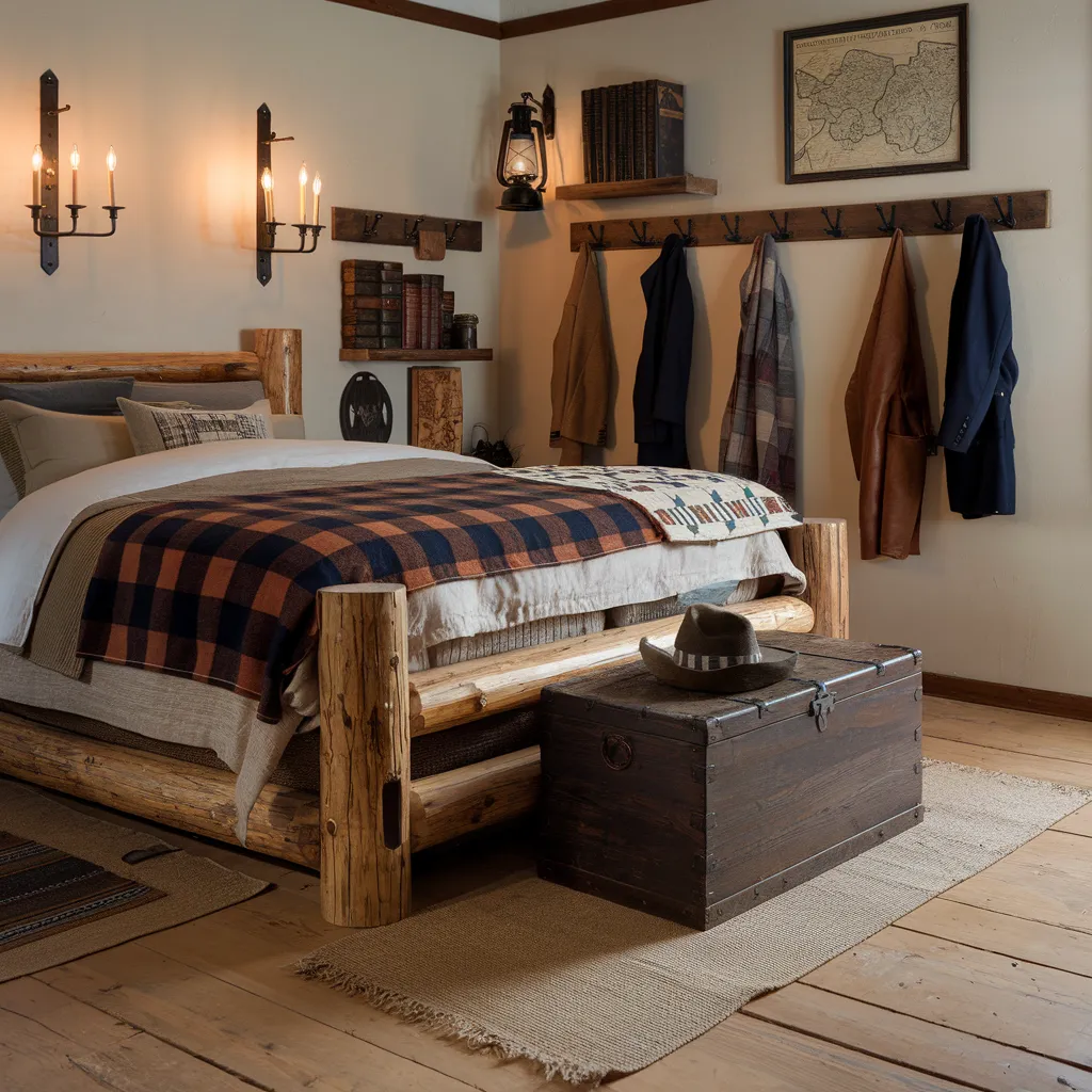 20+ Cozy Western Bedroom Styles That Never Go Out of Trend 12 Rustic Western Bedroom with Vintage Charm