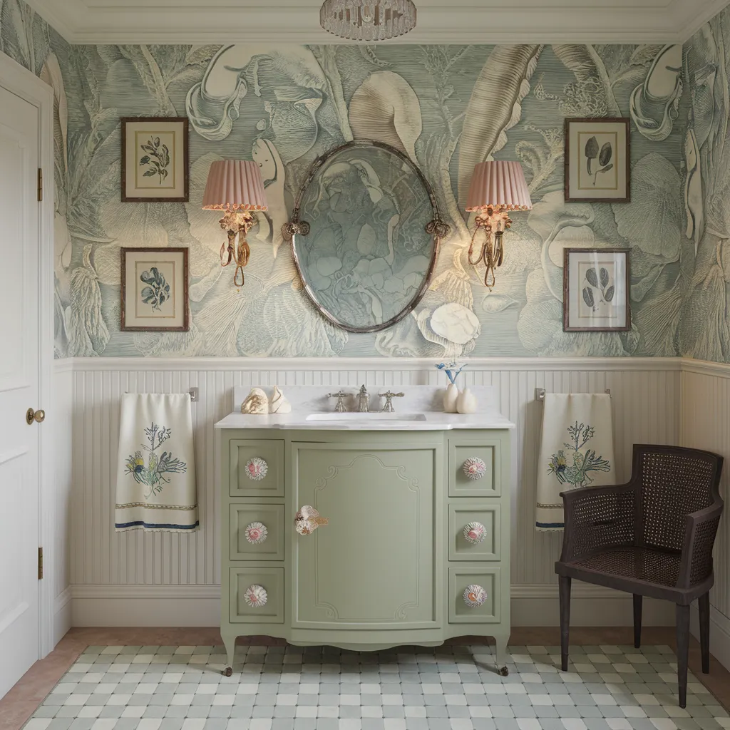 The Ultimate Guide to Sage Green Bathrooms That Feel Like Retreats 2 Sage Green Vanity Bathroom with Vintage Charm