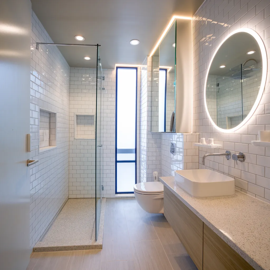 These Small Bathroom Ideas Are So Genius, You’ll Want to Remodel Tonight 25 Scandinavian Linear Bathroom