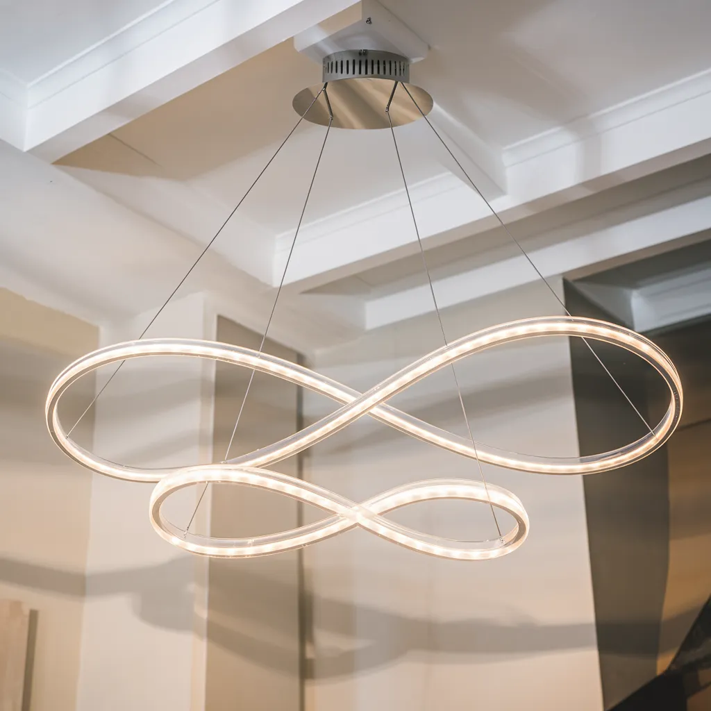 From Glam to Minimal: Chandelier Designs You’ll Fall in Love With 32 Sculptural LED Infinity Loop Chandelier