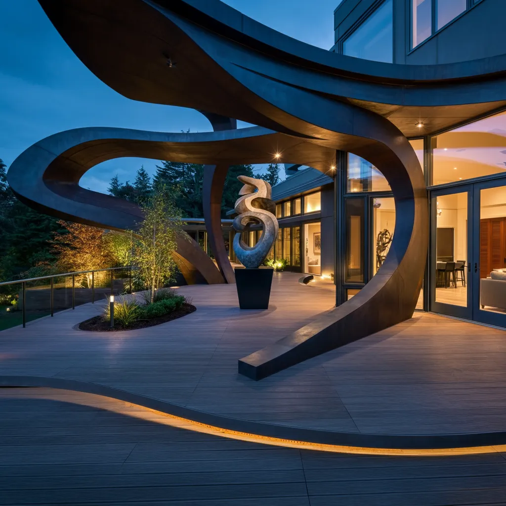 Stunning Deck Ideas That Will Completely Transform Your Outdoor Space 26 Sculptural Showpiece Deck