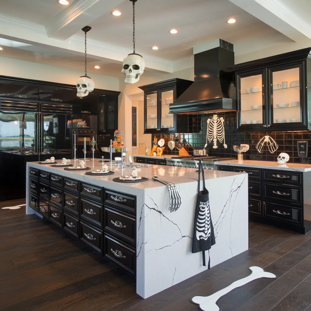 25+ Spooky-Chic Halloween Kitchen Decor Ideas You’ll Wish You Tried Sooner 9 Skeleton Chic Kitchen