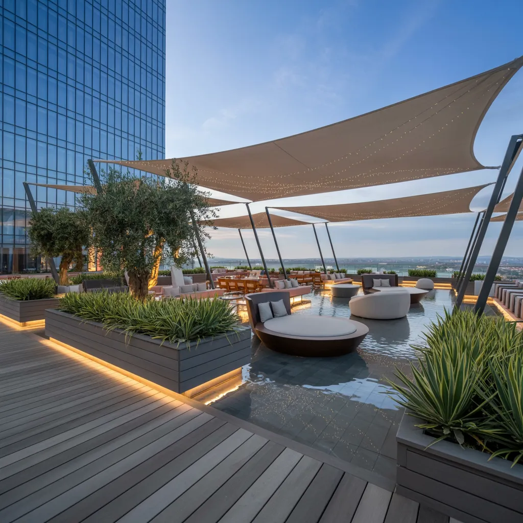 Sky Lounge Terrace with Floating Canopy