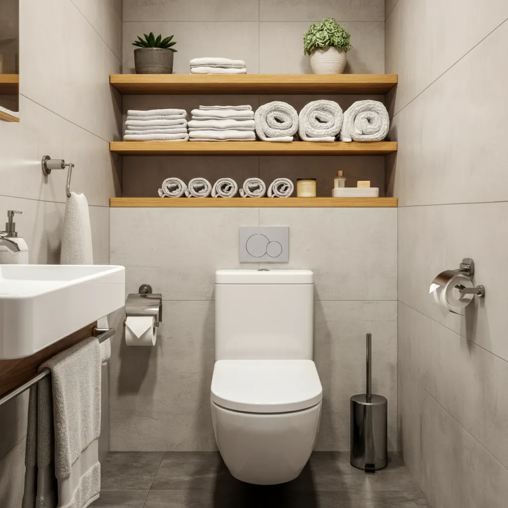 These Small Bathroom Ideas Are So Genius, You’ll Want to Remodel Tonight 18 Smart Shelving Above Toilet